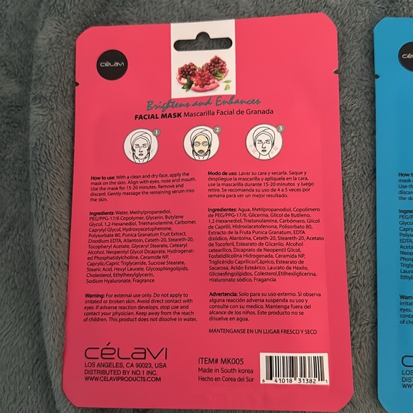 Celavi facial masks bundle of 3 pomegranate, collagen, and Ginseng New - Picture 4 of 8